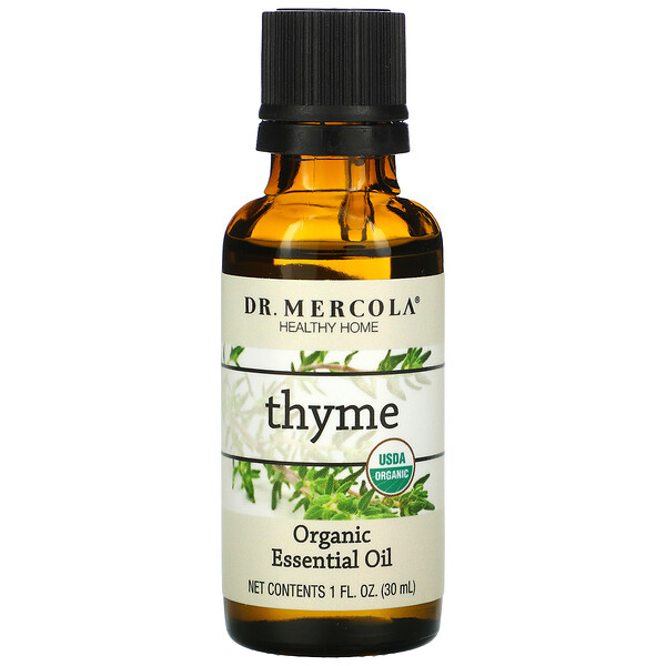 Органическое эфирное масло, тимьян, 1 жидкая унция (30 мл) Dr. Mercola