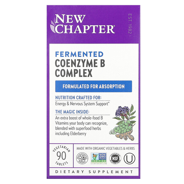 Ферментированный комплекс кофермента B, 90 вегетарианских таблеток New Chapter