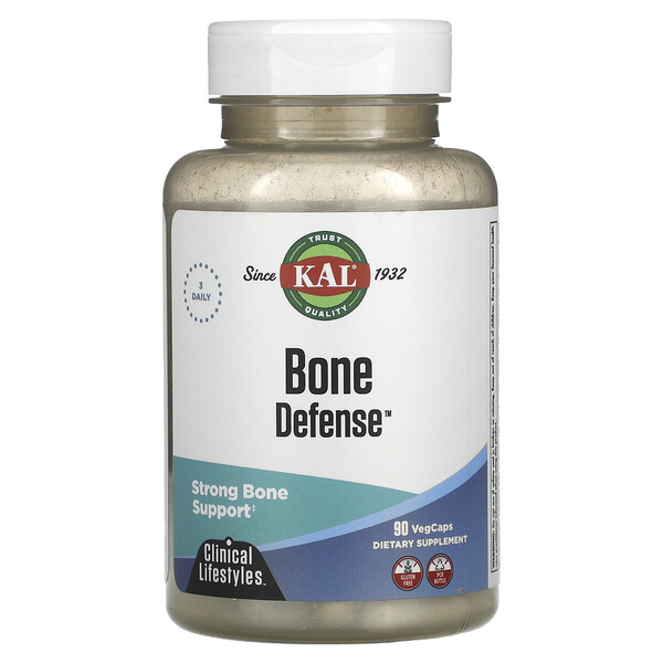 Bone Defense: Поддержка костей с витамином D-3 и K2, 90 Вегетарианских капсул KAL