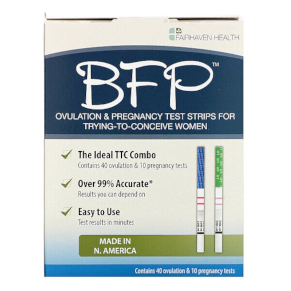BFP, тест-полоски на овуляцию и беременность, 40 тестов на овуляцию и 10 тестов на беременность Fairhaven Health