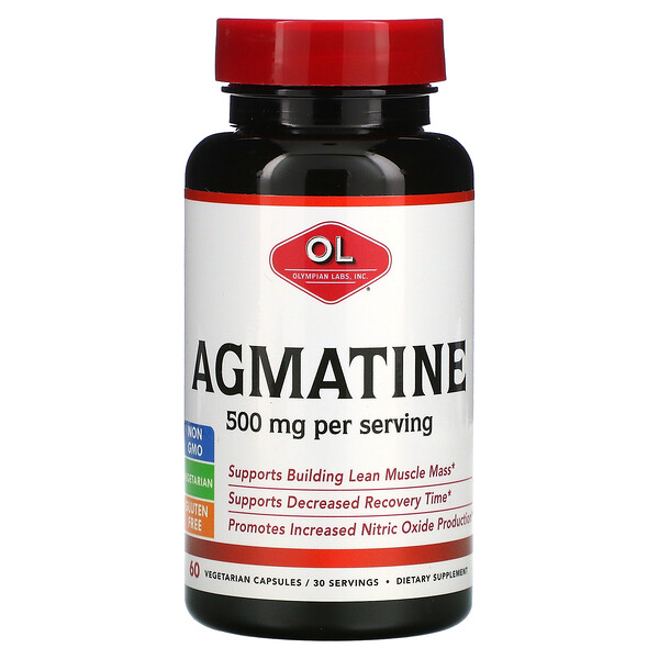 Агматин, 250 мг, 60 вегетарианских капсул Olympian Labs