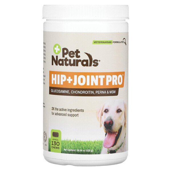 Hip + Joint Pro, для собак, 130 жевательных таблеток, 18,34 унции (520 г) Pet Naturals of Vermont