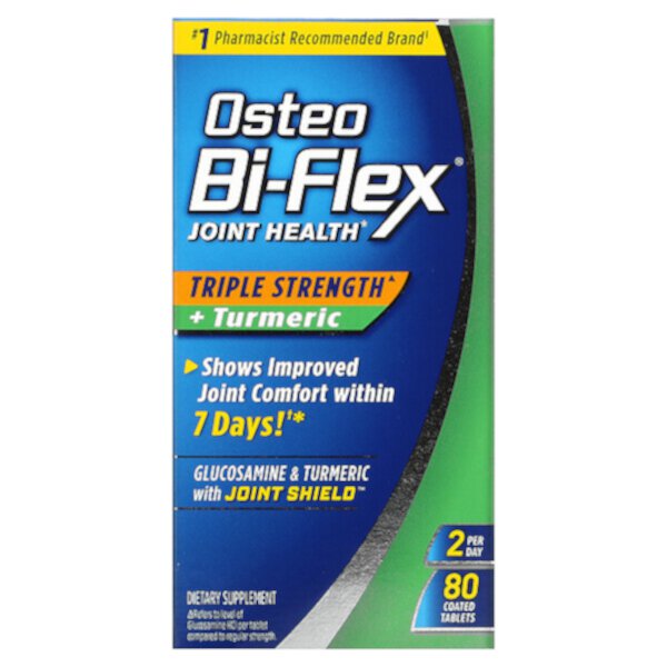 Joint Health, Тройная сила + куркума, 80 таблеток, покрытых оболочкой Osteo Bi-Flex