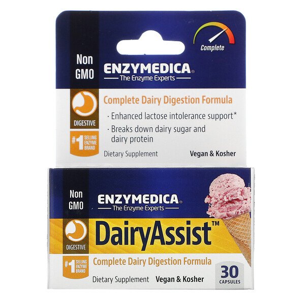 DairyAssist, 30 капсул Enzymedica