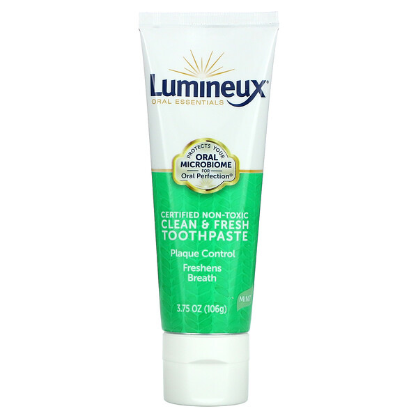 Сертифицированная нетоксичная зубная паста Clean & Fresh, мята, 3,75 унции (106 г) Lumineux