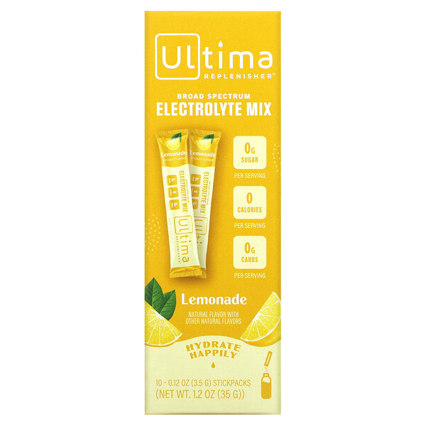 Электролитный порошок, лимонад, 10 пакетиков по 0,12 унции (3,5 г) каждый Ultima