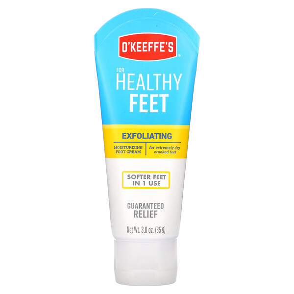 Отшелушивающий увлажняющий крем для ног, для очень сухой кожи, потрескавшихся ног, 3 унции (85 г) O'Keeffe's