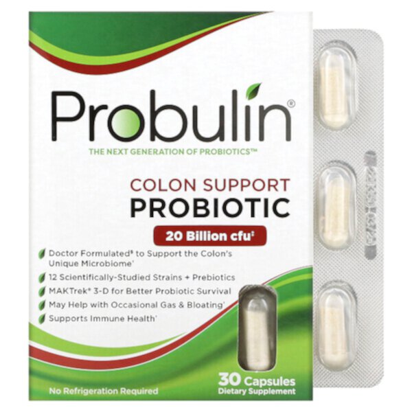 Colon Support, Пробиотик, 30 капсул Probulin