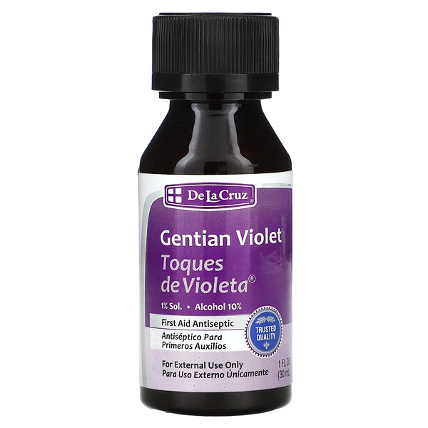 Gentian Violet, антисептик для оказания первой помощи, 1 жидкая унция (30 мл) De La Cruz