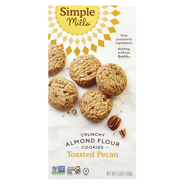 Crunchy Almond Flour Cookies, Toasted Pecan, 5.5 oz (156 g) Simple Mills