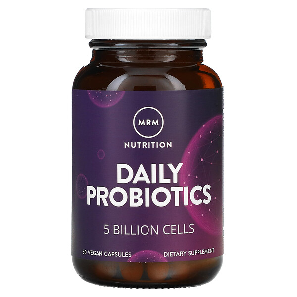 Nutrition, Daily Probiotics, 5 миллиардов клеток, 30 веганских капсул MRM