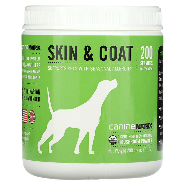 Skin & Coat, Грибной порошок, 7,1 унции (200 г) Canine Matrix