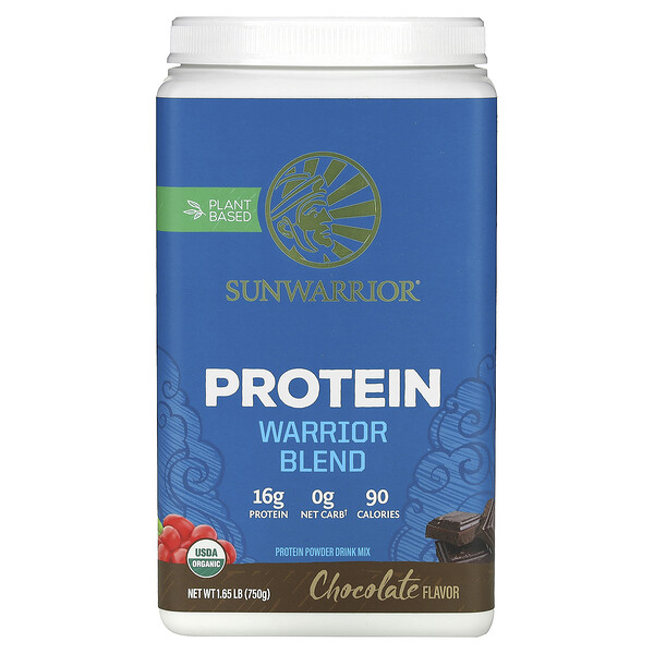 Warrior Blend, Protein, Chocolate, 1.65 lb (Фунты) (750 g) Sunwarrior