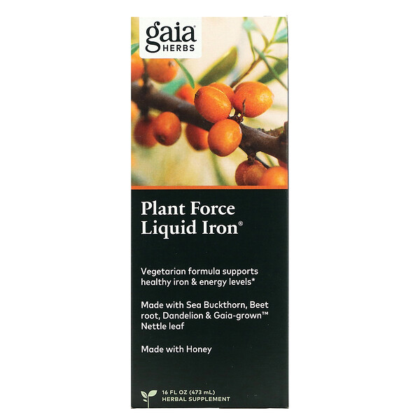 Жидкое железо Plant Force, 16 жидких унций (473 мл) Gaia Herbs