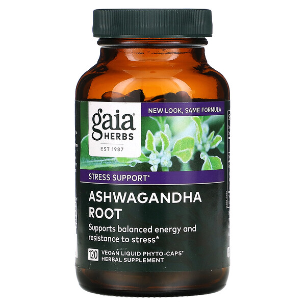 Ashwagandha Root, 120 веганских жидких фито-капсул Gaia Herbs