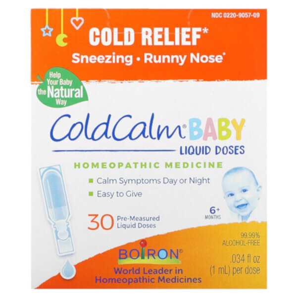 ColdCalm, Облегчение простуды, от 6 месяцев и старше, 30 разовых пероральных жидких доз, 0,034 жидких унции каждая Boiron