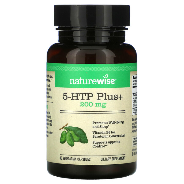 5-HTP Plus+ - 200 мг - 30 вегетарианских капсул - NatureWise NatureWise