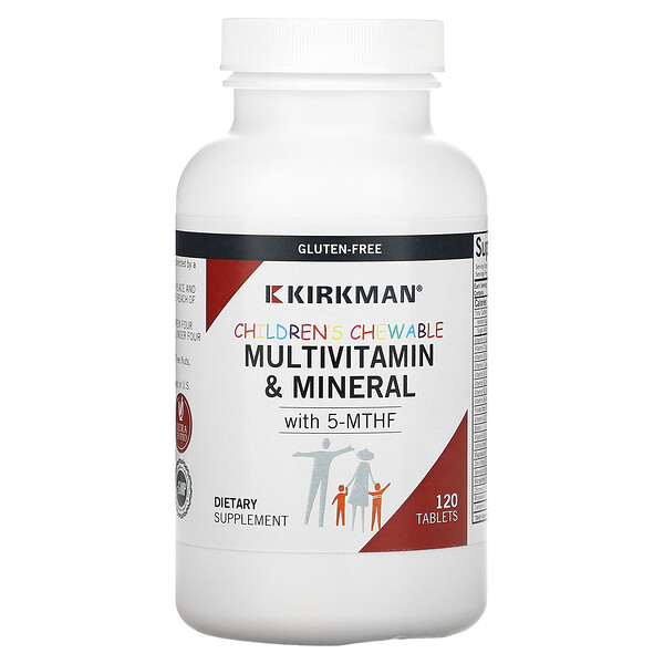 Детский жевательный мультивитамин и минералы с 5-MTHF - 120 таблеток - Kirkman Labs Kirkman Labs