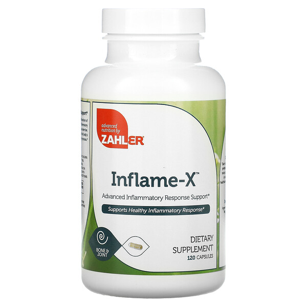 Inflame-X, Поддержка противовоспалительного ответа и облегчение боли - 120 капсул - Zahler Zahler