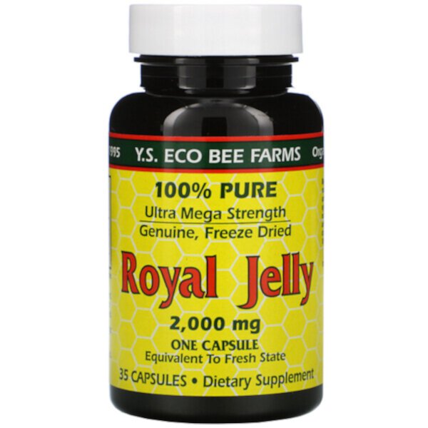 Маточное молочко, 2000 мг, 35 капсул Y.S. Eco Bee Farms