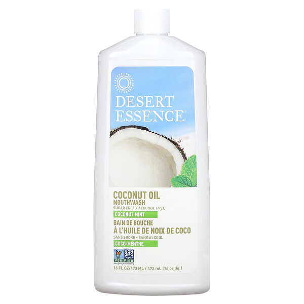 Ополаскиватель для рта с кокосовым маслом, кокосовая мята, 16 жидких унций (473 мл) Desert Essence