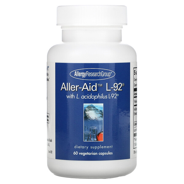 Aller-Aid L-92 с L. Acidophilus L-92 - 60 вегетарианских капсул - Allergy Research Group Allergy Research Group