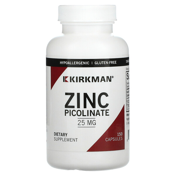 Пиколинат цинка, 25 мг, 150 капсул Kirkman Labs