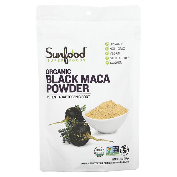 Superfoods, Органический порошок черной маки, 4 унции (113 г) Sunfood