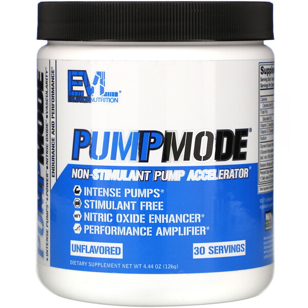 PumpMode, Не стимулирующий насос-ускоритель, 4,44 унции (126 г) EVLution Nutrition