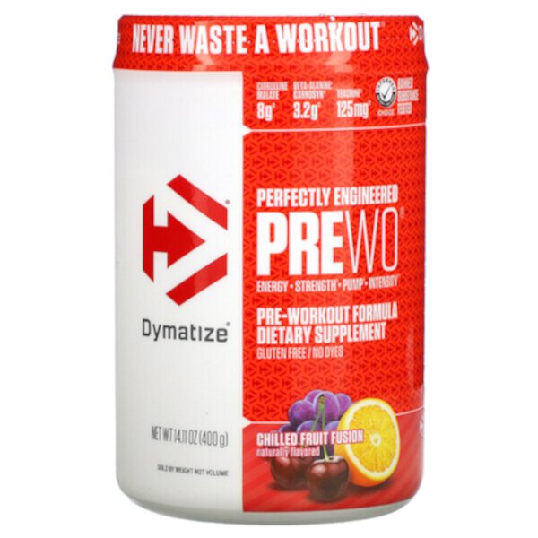 Perfectly Engineered Pre WO, Формула для приема перед тренировкой, смесь охлажденных фруктов, 14,11 унций (400 г) Dymatize Nutrition