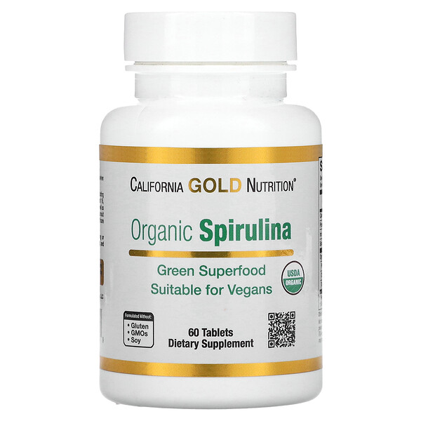 Органическая Спирулина - 500 мг - 720 таблеток - California Gold Nutrition California Gold Nutrition