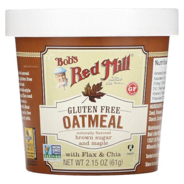 Oatmeal Cup, коричневый сахар и клен, 2,15 унции (61 г) Bob's Red Mill