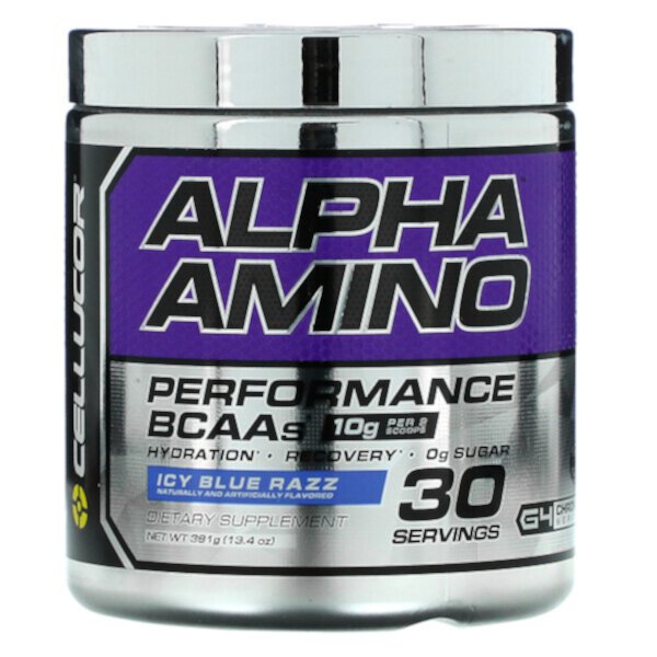Alpha Amino, Эффективные аминокислоты с разветвленной цепью, Icy Blue Razz, 13,4 унции (381 г) Cellucor