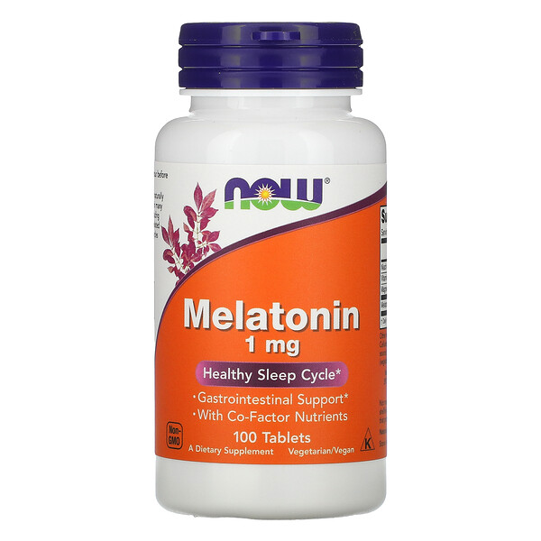 Мелатонин, 1 мг, 100 таблеток NOW Foods