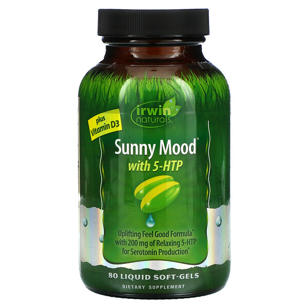 Sunny Mood с 5-HTP и витамином D3, 80 мягких капсул с жидкостью Irwin Naturals