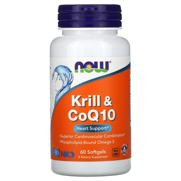 Крилл и CoQ10 - 60 капсул - NOW Foods NOW Foods