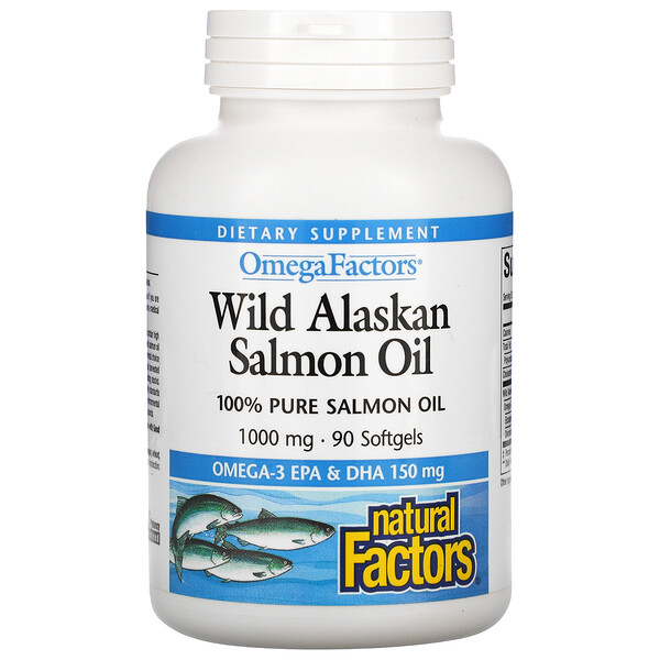 Масло дикого аляскинского лосося, 1000 мг, 90 мягких таблеток Natural Factors