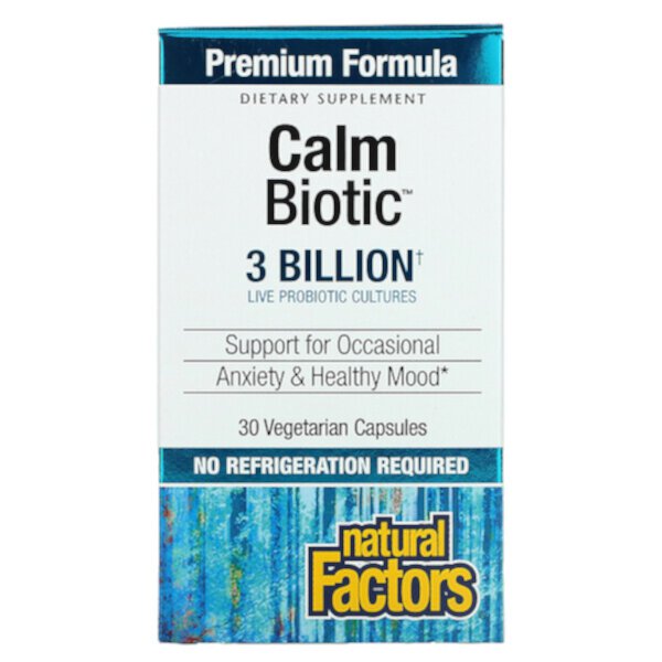 Calm Biotic, 3 миллиарда, 30 вегетарианских капсул - Natural Factors Natural Factors