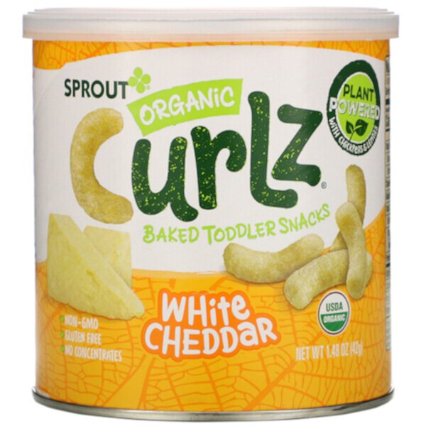 Curlz, Белый чеддер, 1,48 унции (42 г) Sprout Organic
