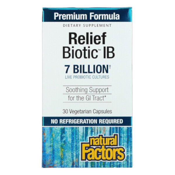 ReliefBiotic IB, 7 миллиардов, 30 вегетарианских капсул Natural Factors