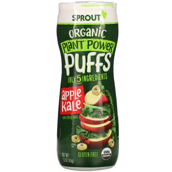 Plant Power Puffs, яблочная капуста, 1,5 унции (43 г) Sprout Organic