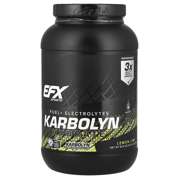 Karbolyn Hydrate, Lemon Lime, 4 lb (Фунты) 1.5 oz (Унции) (1,856 g) EFX Sports