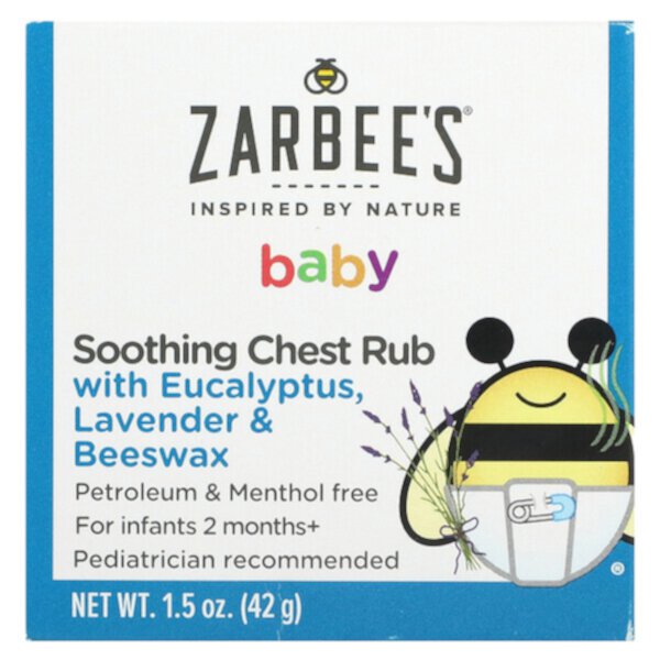 Baby, Успокаивающий крем для груди с эвкалиптом, лавандой и пчелиным воском, 1,5 унции (42 г) Zarbee's