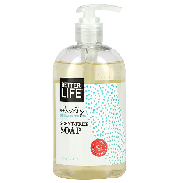 Натуральное успокаивающее мыло для кожи, без запаха, 12 жидких унций (354 мл) Better Life