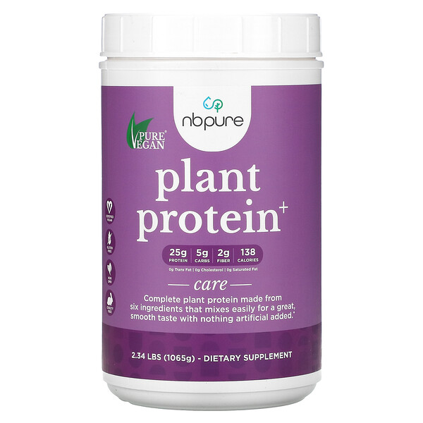 Растительный белок+, 2,34 фунта (1065 г) NBPure