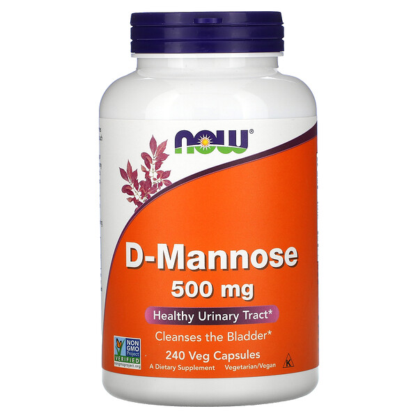 D-манноза, 500 мг, 240 растительных капсул NOW Foods
