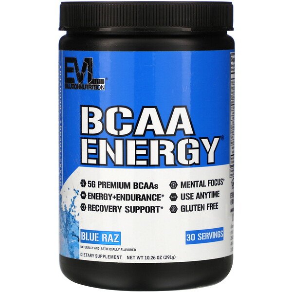 BCAA ENERGY, Blue Raz, 10,26 унции (291 г) EVLution Nutrition