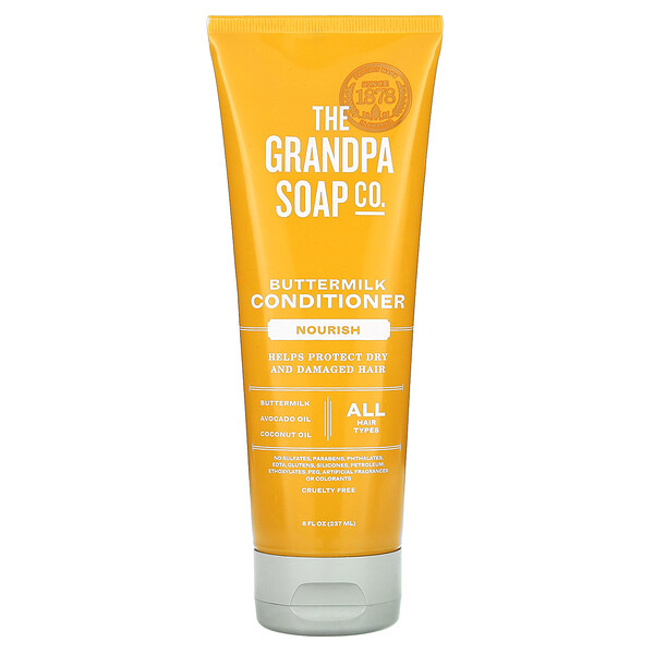 Кондиционер с пахтой, питательный, для всех типов волос, 8 жидких унций (237 мл) The Grandpa Soap Co