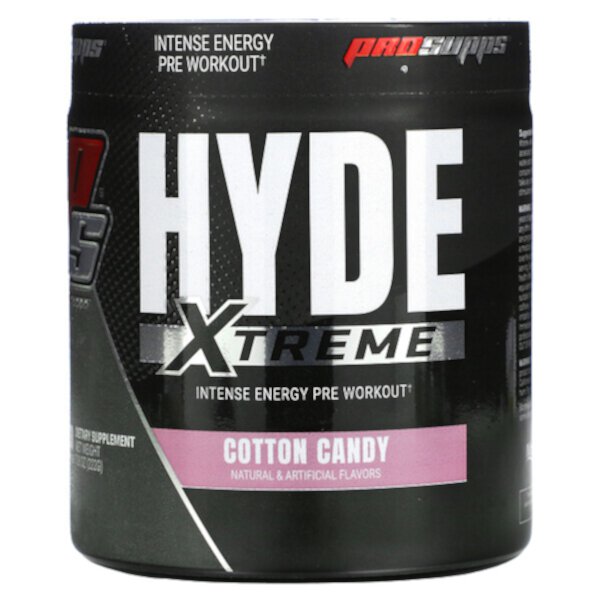 Hyde, Xtreme, интенсивная энергия перед тренировкой, сладкая вата, 7,8 унции (222 г) ProSupps