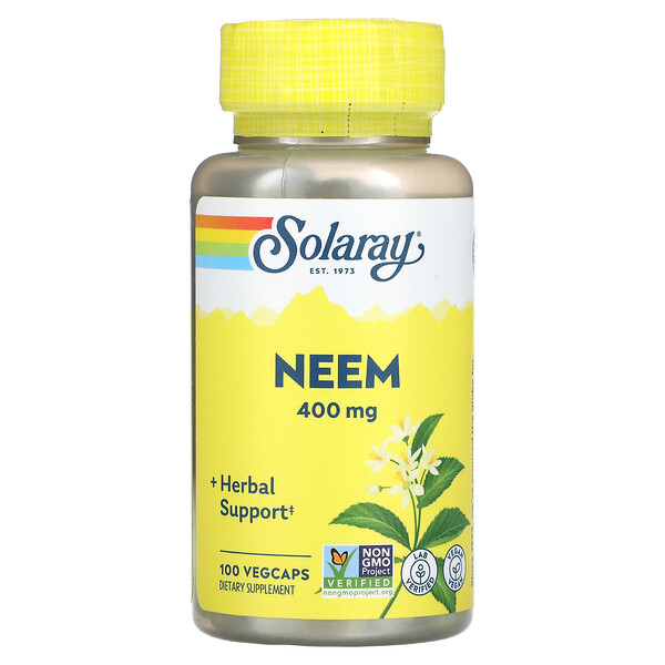 Neem - 400 мг - 100 растительных капсул - Solaray Solaray